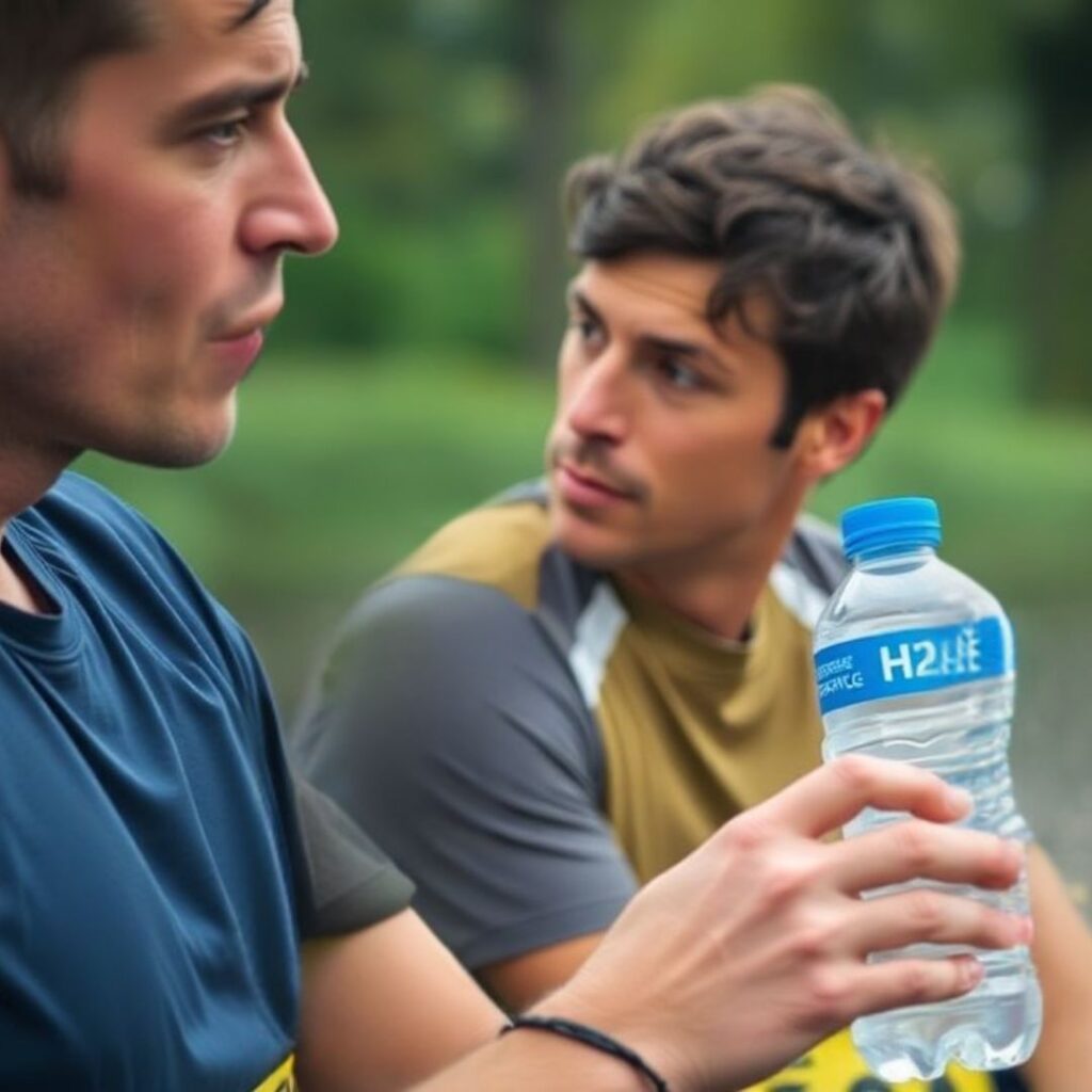 athletes drinking water